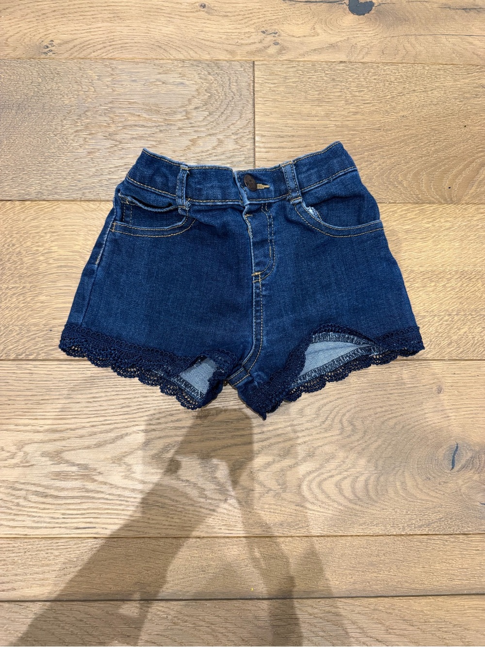 Garanimals Dark Blue Denim Lace-Hem Shorts